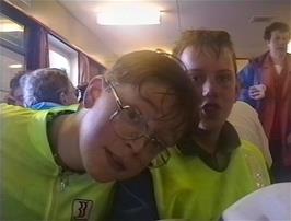 Ben Collins & Nick Green in the crowded Mallaig ferry café